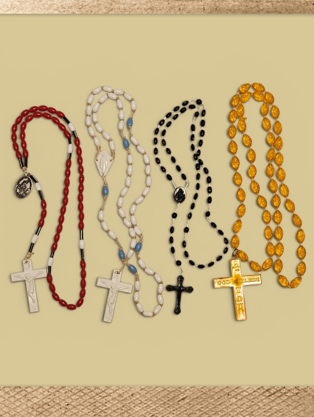 Acrylic Rosaries Bundle In Various Colors | Total 4